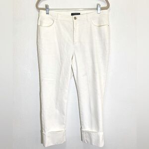 Lafayette 148 - White Lightweight Denim Jeans Rolled Cuff - size 12 (31)